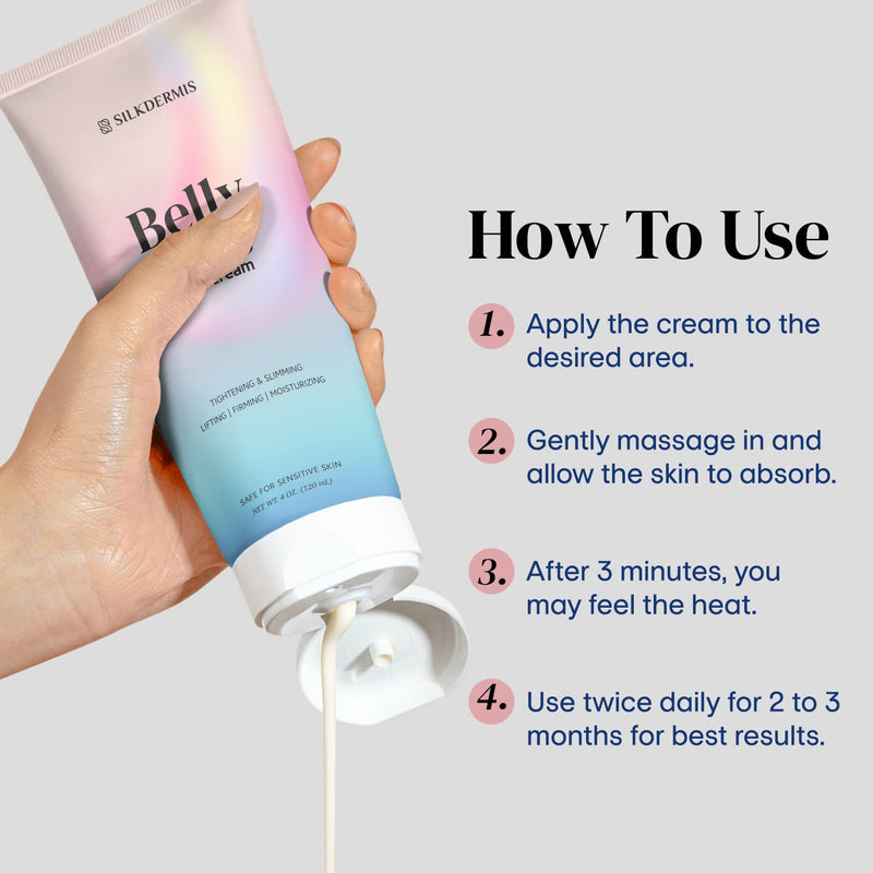 B Flat Belly Firming Cream - Skin Tightening & Cellulite Cream for Stomach, Thighs & Butt, Moisturizing Firming Lotion with Powerful Natural Ingredients , 120 ML