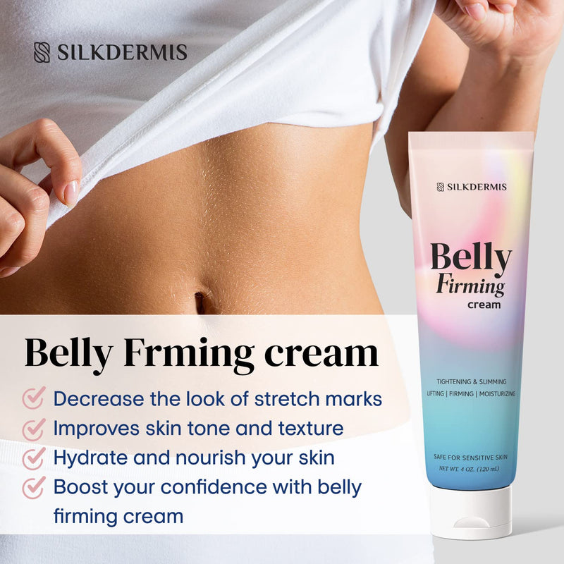 B Flat Belly Firming Cream - Skin Tightening & Cellulite Cream for Stomach, Thighs & Butt, Moisturizing Firming Lotion with Powerful Natural Ingredients , 120 ML
