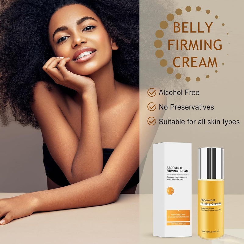 B Flat Belly Firming Cream, Cellulite Belly Cream, Skin Tightening Creams for Cellulite for Stomach Mark & Thighs & Butt, Moisturizing Lifting Body Lotion for Women and Men - 3.38 Fl OzF