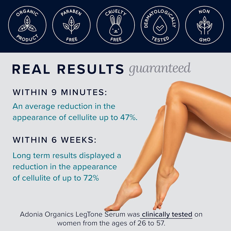 ADONIA LEGTONE – Natural cellulite cream – Organic cellulite treatment – Anti cellulite products - Soothes, relaxes, tightens, and firms the skin